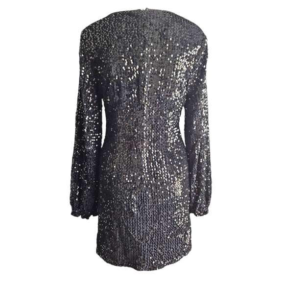 Fashion Nova Womens Sequin Mini Dress Sz Medium Dark Romantic Whimsigoth - Picture 4 of 12